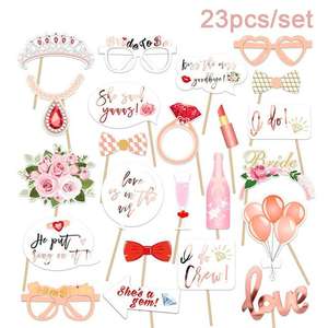 23 piezas Bride to Be Bride Team Shooting Props Wedding Lady Hen Party Despedida de soltera <span class=keywords><strong>MISS</strong></span> to <span class=keywords><strong>MRS</strong></span> Bachelor Party Supplies - Product Image 1