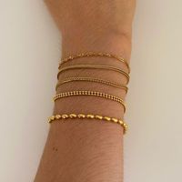 Bijoux en Acier Inoxydable Mode Minimaliste Premium Acier Inoxydable avec PVD Placage Or 18K Imperméable Antiternissement Bracelet Exquis