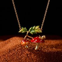 Kalung Liontin Enamel Motif Alam Tanaman Hewan Warna Emas untuk Wanita, Perhiasan Cantik dan Lucu, Hadiah untuk Pecinta Taman dan Hutan