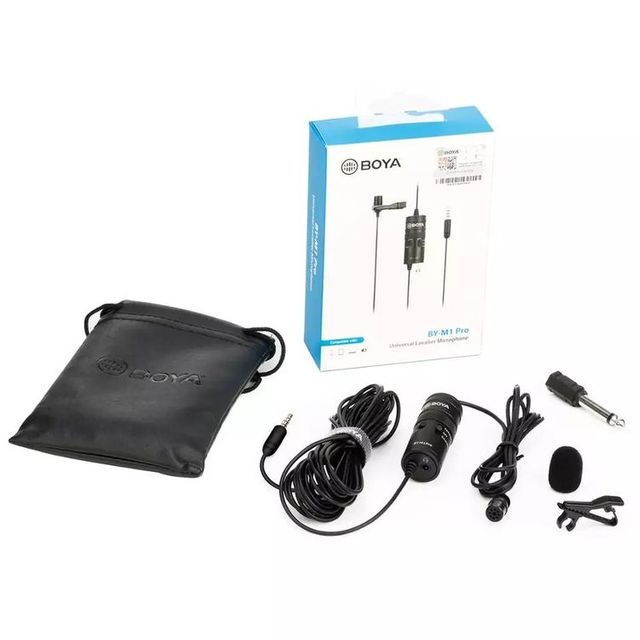 BOYA BY-M1 Pro Lavalier Microphone Single Head Clip-on Condenser Mic for Smartphone DSLR Camcorder
