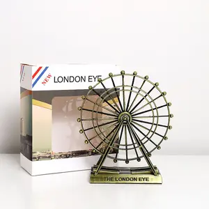 창조적 인 공예 영국 건물 모델 회전 금속 관람차 런던 눈 가정 장식