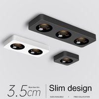 Plafonnier LED carré ultra-plat anti-éblouissement à montage en saillie pour éclairage intérieur - Vente directe usine