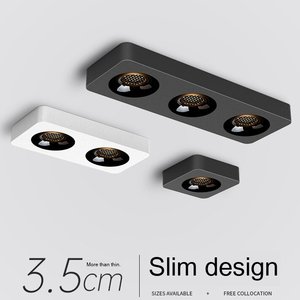 Plafonnier <span class=keywords><strong>LED</strong></span> carré ultra-plat anti-éblouissement à montage en saillie pour éclairage intérieur - Vente directe usine - Product Image 2