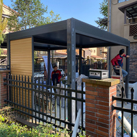 Pergola motorisée imperméable avec toit à lames, résistante au vent, 10x12, ombrage de jardin, pavillon en aluminium pour la vie en plein air