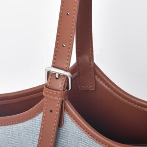 2024 yaz yeni Retro Denims <span class=keywords><strong>Toto</strong></span> çanta kadın moda pamuk Tote omuz çantası büyük kapasiteli çanta - Product Image 4