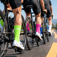 Chaussettes de cyclisme personnalisées respirantes, chaussettes de sport performantes, évacuation de l'humidité, vente en gros OEM avec logo pour le cyclisme sur route