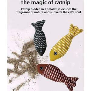 Jouet pour animaux de compagnie en lin en gros, jouet interactif pour animaux de compagnie, jouet à mâcher pour chat, jouet en peluche à la catnip, jouets pour chat en mouvement - Product Image 3