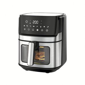 Freidora de Aire Inteligente de Acero Inoxidable de 5.5L-6.5L, Digital, Rápida, Sin Aceite, con Idiomas de Funcionamiento en Inglés y Español, Diseño Cuadrado - Product Image 1