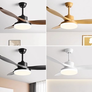 Modern Minimalist <b>Ceiling</b> <b>Fan</b> Light With Led Light For Living Room And Study Flush Mount Fixed Blade Design - Product Image 3