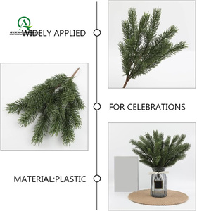 Ramas <span class=keywords><strong>de</strong></span> <span class=keywords><strong>pino</strong></span> artificiales, tallo verde, tacto real, agujas <span class=keywords><strong>de</strong></span> <span class=keywords><strong>pino</strong></span> <span class=keywords><strong>de</strong></span> Navidad, selecciones, ramas, vacaciones, invierno, guirnalda, arbustos <span class=keywords><strong>de</strong></span> flores verdes - Product Image 2