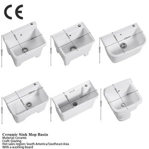 Évier à balai en céramique moderne de haute qualité en gros de Chine avec planche à laver <span class=keywords><strong>pour</strong></span> salle de bain, résistant au gel et aux fissures - Product Image 2