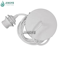 CE VDE SAA E27 plafond auvent noir pendentif goutte et abat-jour anneaux support de lampe tissu câble Suspension suspension suspension