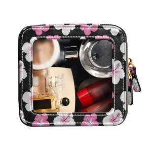 Hawaiian Hibiscus Flower Travel Toiletry Bag Zipper Small Make up Travel Organizer Cosmetic Bag Custom Women Clear Makeup Bag - Product Image 3