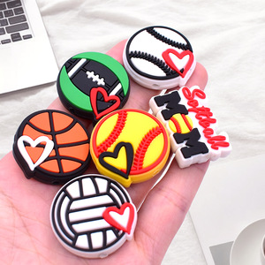 <strong>Wholesale</strong> Sports Focal <strong>Beads</strong> Teething Diy Pen Charms Ball Series Double Sided <strong>Silicone</strong> Pvc <strong>Beads</strong> for Keychain Pen Jewelry - Product Image 4