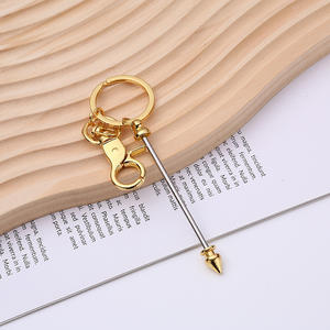 Portachiavi con perline fatto da te, accessori per bagaglio di colore placcato ciondolo, stile rivetto cono testa di proiettile asta di accesso decorazione appesa - Product Image 6