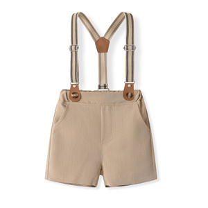 Catpapa Vente en gros Ensemble de cérémonie 4 pièces pour bébés garçons : Body à pois, Short à bretelles kaki, Nœud papillon, <span class=keywords><strong>Béret</strong></span> - Product Image 5