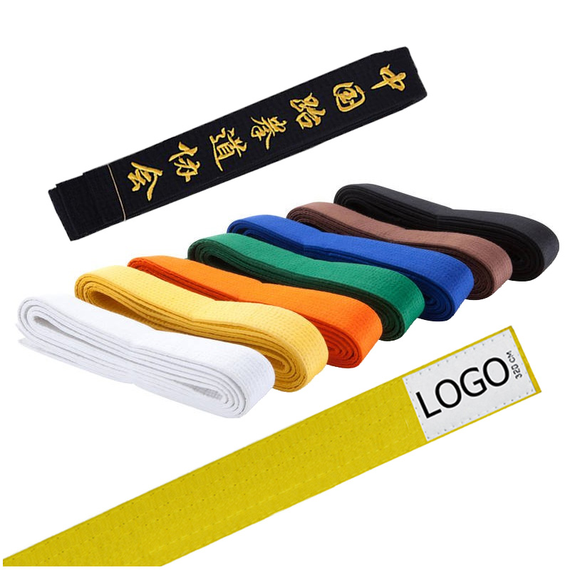 Wholesale Custom Logo Embroidery Martial Arts Taekwondo Karate Judo Brazilian kids Jiu Jitsu BJJ Belts