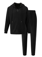 Ensemble de survêtement décontracté sportif pour homme, style européen et américain, avec veste tricotée à capuche zippée et pantalon de survêtement ample, 100% coton