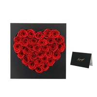 Kotak hadiah pernikahan bunga mawar, mawar abadi pacar perempuan bunga mawar abadi Set hadiah Valentine