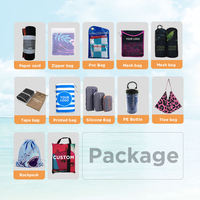 Serviette de plage écologique personnalisée en microfibre recyclée, séchage rapide, imprimée, avec étiquette privée et emballage durable