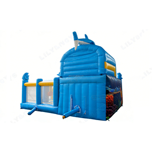 Château Gonflable Commercial Thème Monde Marin Requin avec Toboggan pour la <span class=keywords><strong>Location</strong></span> d'Événements et les Aires <span class=keywords><strong>de</strong></span> Jeux pour Enfants - Product Image 3