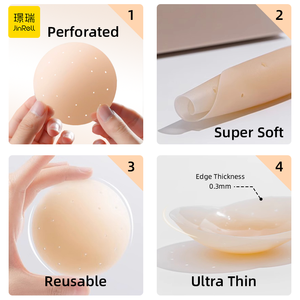 Miếng dán núm vú silicon tái sử dụng, thoáng khí và đục lỗ, áo ngực không dây, miếng độn ngực, phụ kiện đồ lót nữ - Product Image 2