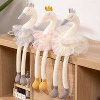 Boneka Angsa Lucu Grosir, Boneka Angsa Berkaki Panjang, Boneka Hewan Isi Dakron, Boneka Angsa dengan Mahkota