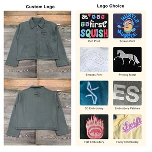 JL210A inverno Outdoor <span class=keywords><strong>oversize</strong></span> Logo di stampa personalizzata di alta qualità in pile di cotone Zip up giacche di colore solido camicie per gli uomini - Product Image 2