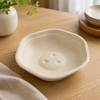 Contenant alimentaire jetable en pulpe de canne à sucre hexagonal de 32 oz avec couvercle en PET pour repas légers et salades de fruits