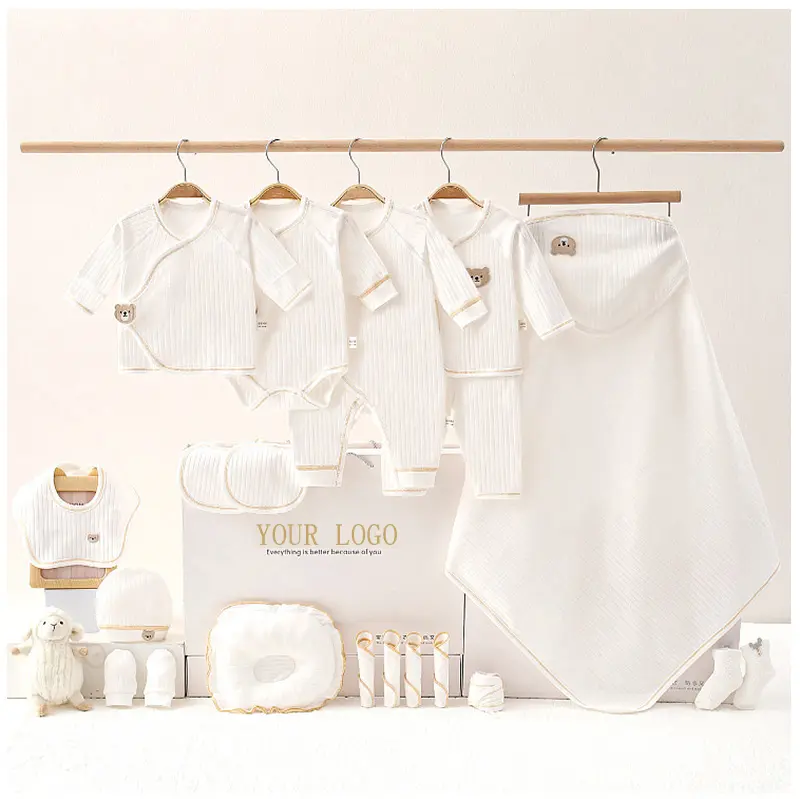 2023 Beste Pasgeboren Kleding Baby Cadeau Set Jumpsuits Baby Cadeau Sets Biologisch Katoen Wit Baby Cadeau Set Voor Pasgeboren