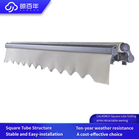Toldo Retráctil Motorizado con Brazo Curvo Newhoo - Toldo para Patio Exterior con Protección UV Impermeable y Resistente al Viento