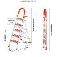 4/5/6 marches Tabouret pliant intérieur en aluminium Échelle de chaise de sécurité avec main courante pour la scène pour l'entrepôt Escalier extérieur de gymnastique