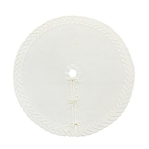 Jupe de sapin de Noël en tricot torsadé blanc crème, motif chevron texturé, en <span class=keywords><strong>acrylique</strong></span>, style ferme, pour base de sapin de Noël, 24/36/48 pouces - Product Image 5