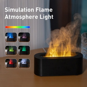 เครื่องเพิ่มความชื้นในอากาศแบบอัลตราโซนิกพร้อมเอฟเฟกต์เปลวไฟ ไฟกลางคืนไร้สาย โคมไฟกลางคืน เครื่องกระจายกลิ่นน้ำมันหอมระเหย สำหรับโรงแรมและห้องรับรอง - Product Image 5