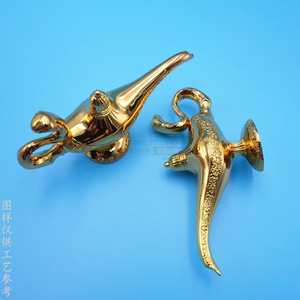 Zinc Alloy Magic Lamp Ornament Gold Electroplated Metal Paperweight Office Decor Business Gift Birthday <b>Decoration</b> - Product Image 2