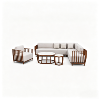 Ensemble de canapés d'extérieur en alliage d'aluminium Cunhe I, mobilier de maison pour hôtel/club-house/villa/jardin, canapé de loisirs et table basse combinés