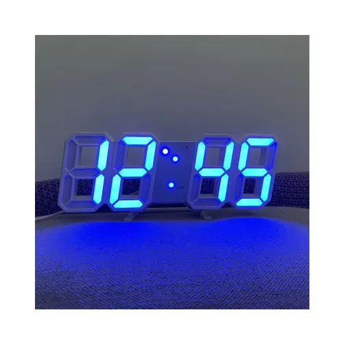 Horloge murale numérique 3D LED, entrepôt, bureau, salon, luminosité réglable, 12/24 heures