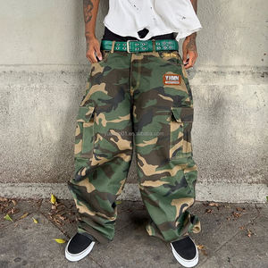 <span class=keywords><strong>Pantaloni</strong></span> Cargo da Uomo Personalizzati in Cotone, Multi-Tasca, Oversize, Gamba Larga, Stile Streetwear, Camouflage, Baggy, da Lavoro - Product Image 2