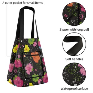 LOW MOQ Washable BFoldable Recycle <b>Shopping</b> Grocery Reusable Bag Polyester Grocery Supermarket Tote Bag <b>Shopping</b> Bag with Logo - Product Image 2