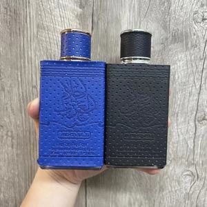 Dubai árabe 100mL Colonia para hombres Perfume <span class=keywords><strong>De</strong></span> Cuero Negro Azul con fragancia <span class=keywords><strong>de</strong></span> larga duración Spray al por mayor - Product Image 1