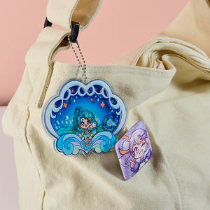 Juno creativo acrilico su ordinazione traballante di fascino glitter shaker portachiavi a due lati stampa ologramma - Product Image 5