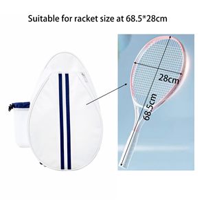Zaino da Tennis a tracolla monospalla bianco da donna borsa a tracolla racchetta da Tennis da ragazza con supporto per borraccia - Product Image 3