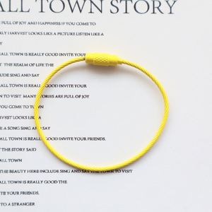 Wholesale Key Chain Cable Ring Color Coated Stainless Steel <b>Rope</b> Wire Holder Tag Holder Screw Locking 5cm Long - Product Image 3