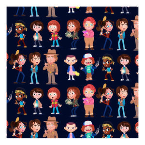 Tissu imprimé respirant de conception de choses étranges populaires de sortie d'usine pour des vêtements chaussures de coton de bande dessinée hommes tissés - Product Image 5