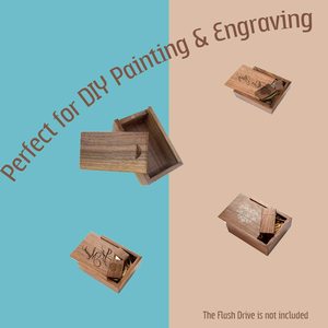 Boîte cadeau en bois avec couvercle coulissant, boîtes en bois USB pour amis, partenaires commerciaux, photographes - Product Image 5