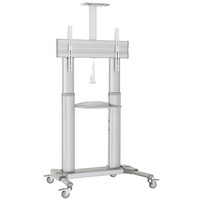KALOC Vente directe d'usine AF80B Support TV mobile réglable en hauteur compatible avec les téléviseurs de 65 à 100 pouces, chariot de transport AV