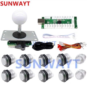 Kit de piezas de bricolaje de Arcade clásico codificador USB para juegos de consolas de PC + Joystick LED de 4/8 Vías + botones pulsadores iluminados para Mame <span class=keywords><strong>Jama</strong></span> - Product Image 3
