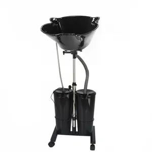 Fenghe cheveux salon de coiffure meubles cheveux lavabo chaises Portable shampooing bol noir