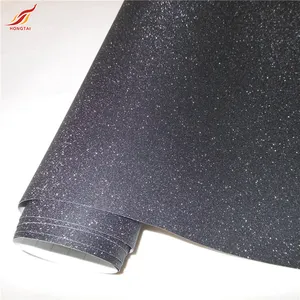 2024 fabrika fiyat glitter yapıştırıcı soğuk laminat pvc film Sparkle elmas siyah Wrap Film araba