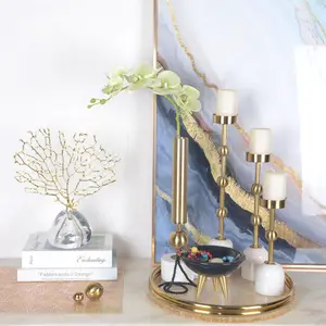 Piezas pequeñas de lujo, para el hogar Decoración de mesa, acentos artesanales, artículos decorativos de escritorio de oficina de latón dorado y metal